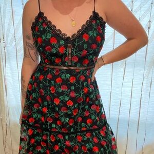 Black Dress with Red Roses